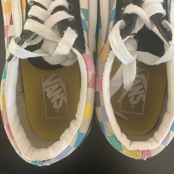 Youth Girls Vans Ward Low Top Old Skool Shoes Rainbow Check size 1 - Picture 5 of 11
